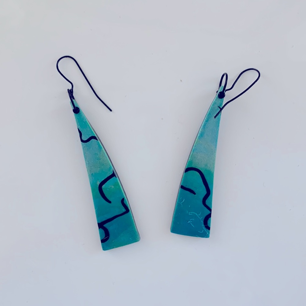 Hand painted Santa Fe earrings